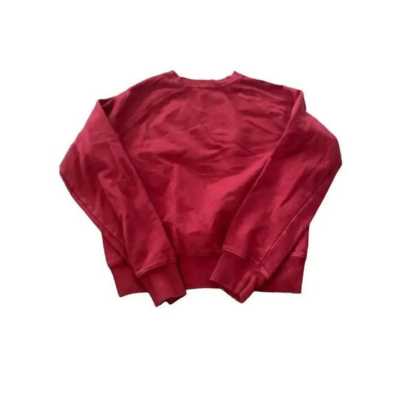 John Galt Red Long Sleeve Crew Neck Plain Pullover Sweatshirt - Picture 1 of 3